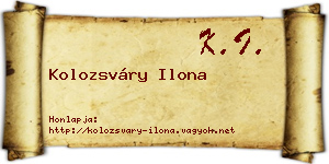 Kolozsváry Ilona névjegykártya