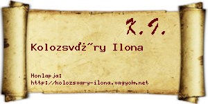 Kolozsváry Ilona névjegykártya