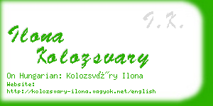 ilona kolozsvary business card